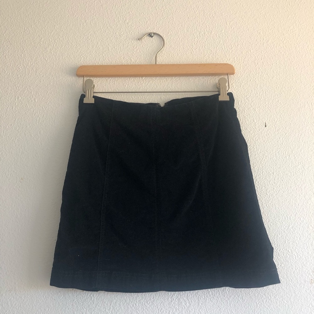 FREE PEOPLE Suede Black Mini Skirt